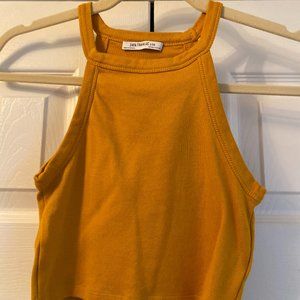 Zara TRF Mustard Yellow Crop Top Size S